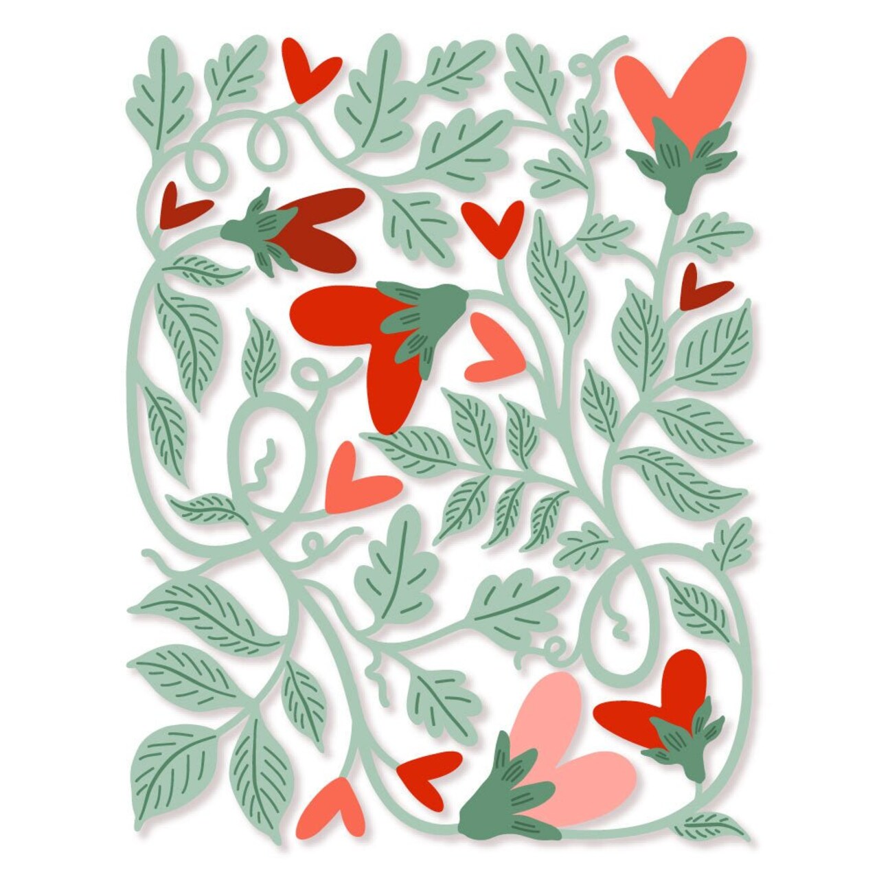 Bold Background: Vines Of Love - Honey Cuts - Stand-Alone Dies